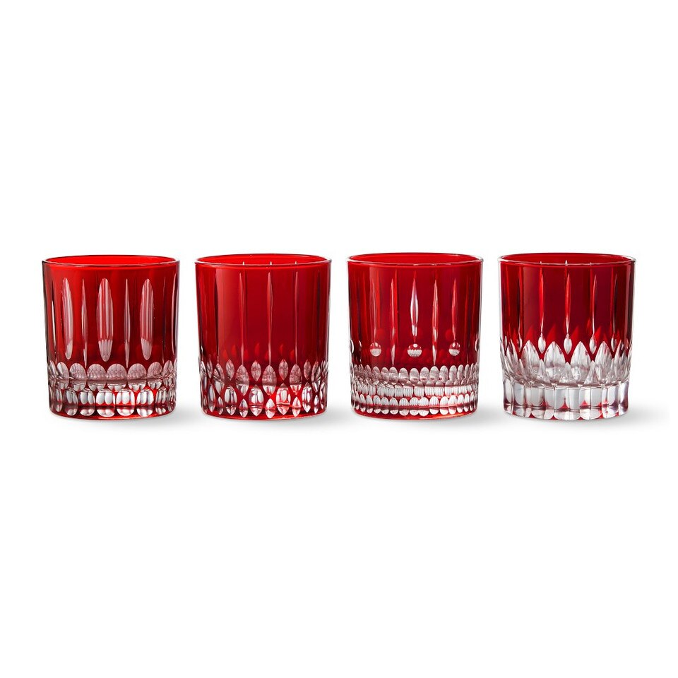 Wilshire JewelCut Red Double OldFashioned Glasses, Set of 4